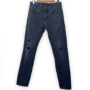 American Eagle Super Stretch Jegging Jeans Womens 26x28 Distressed Black Denim